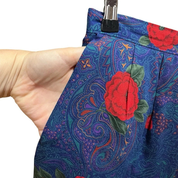 PENDLETON ~ Floral Paisley Print Wool Blend Midi Skirt Vintage Cottage Core - Picture 5 of 8